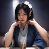 绳艺网主编晓岚的头像照片，温和微笑的中年女性，背景为工作室书架，充满手工艺品装饰